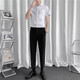 Xinghelai Summer New Herren kurzärmeliges weißes Hemd plus Hose Set Professionelles Hemd gutaussehende Business formelle Arbeitskleidung + Neun-Punkte-Hose + Krawatte L.