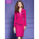 Feimengyi Suit Dress Women's 2020 Autumn Style Slim Fit Hot Diamond Mid-Length Skirt OL Professional Skirt Rose Red S