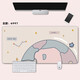 Drei-Farben-Katze (SFMCEMQ) Cartoon süßes kleines und frisches Mauspad super großes Mädchen Ins Windstischpolster verdickte Handgelenksspiele E-Sport Laptop Keyboard Pad 4839 Pfirsich 90 cm x 40 cm x 3 mm