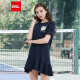 intercrew summer casual slimming cartoon pattern printed round neck short-sleeved t-shirt skirt women's dress female ICT2OL66A dark blue 95/L