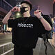 
Fini Dongjue Internet celebrity fake two-layer letter short-sleeved T-shirt male social spirit young man half-sleeved trendy handsome T-shirt summer top black [B1595-Holo] short T L recommended 95-115Jin [Jin equals 0.5 kg]
