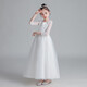 
Dev Ake children's dress girl princess skirt high-end long skirt small host piano performance evening dress big boy middle school student CW683 long white 130 (recommended 41-50 Jin [Jin equals 0.5 kg])