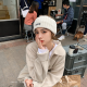 Xiaose spring and autumn women's knitted hairband, fashionable and simple version of small cloth label hairband, pure cotton wool wide-brimmed hairband, confinement hat, headgear, face wash hair cap, couple gift for men and women C6Y308 knitted wool headband (off-white)