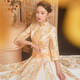ZEIMSSMM Xiuhe Wedding Bridal 2024 New Wedding Dress Ancient Wedding Dress Cheongsam Photo Studio Same Style Chinese Wedding Dress 147 Gold No Diamond Style L