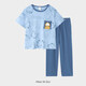 
Mannido children's pajamas boys short-sleeved trousers autumn clothes boys all-cotton air conditioning set big children teenagers pure cotton home clothes N9901 [short length] 170 XL code recommended 165-170cm