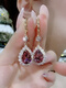 Xiandie Super Flash Purple Crystal Water Drop Boucles pour les femmes 2024 Nouvelles et haut de gamme de papillons d'oreille et de boucles d'oreilles de luxe