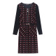 Ou Si Mai dress women's plaid autumn and winter splicing fashion fake two-piece suit small slim hip-covering long-sleeved skirt GGZ091086310 red XL
