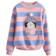 Sajiaowa children's clothing girls' sweatshirts girls' bottoming shirts autumn and winter thin thick long-sleeved T-shirts 2020 bow T-shirts for big children versatile tops four-color powder blue stripes plus velvet style 150 (recommended height is about 145cm)