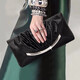 Sephoron Dinner Gold Clutch Feminine 2024 New Diamond-encrusted Genuine Leather Large Clutch Socialite Dress Luxurious Clutch Bag Black
