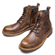 Lingbu echtes Leder Martin Boots Herren -Lederstiefel der Britenstiefel High Top Leder Schuhe handgefertigte Retro -Stiefel Herren -Kuhlattenstiefel Arbeitstiefel Trend Kaffee Farbe 41