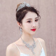 Bridal tiara crown three-piece set Korean wedding wedding jewelry wedding dress accessories necklace earrings accessories L5 set ear needles