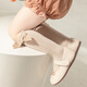 Midur Girl Baby Strümpfe im Sommer Dünne Neugeborene Mittelröhrenstrümpfe in der Sommerprinzessin Einjährige pure Baumwoll-Überknee-Babysocken Aprikosen + Kaffee (zwei Paar Waldbogenstrümpfe) 1-3 Jahre alte M-Größe (empfohlen für Babys im Alter von 0 bis 3 Jahren)