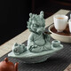 Lucky Dragon Tea Pet Decoration Color Changing High-End Green Sandstone Tea Table Tea Table Tea Set Feng Shui Decoration Crafts Master Shenlong One Finger Makes Money