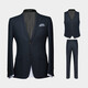 BUSYCON suit men's suit British style professional casual formal suit groom wedding wedding high-end suit men's three-piece suit gray black high quality top + vest + pants XL 52 reference weight 150-160Jin Jin is equal to 0.5 kg