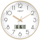 Compas wall clock radio clock 2025 living room clock stylish simple calendar office examination room school automatic timing white 14-inch 6219 radio clock (diameter 35 cm)