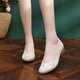 Juan's Silk Spring Style ethnique Chaussures brodées pour les vêtements de thé chinois à talons bas pour femmes