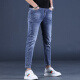 Kurentou Summer delgado azul jeans de nueve puntos hombres delgados pies 2023 Nuevos pantalones elásticos pantalones de 9 puntos Men Q1049 gris nueve puntos 36 2 pies 8