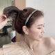 Qijitu headband 2024 new Korean style high-end fabric rhinestone headband fine pressure hairpin hairpin hairpin hidden pink