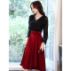 Seidler annual meeting evening dress for women 2022 new banquet temperament sexy V-neck long-sleeved petite dress can usually wear black mid-length L (recommended 106-115 Jin [Jin equals 0.5 kg])