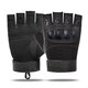 Shanta Blackhawk Tactical Gloves Men's Outdoor Sports Fitness Cycling Protection Military Fan Fighting Non-Slip Wear-Resistant Breathable Half Finger Gloves Men's Motorcycle Gloves Half Finger Small Shell Black L (Suitable for most hand sizes)