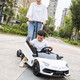 Haolaixi Lamborghini children's electric car four-wheel car remote control toy car can sit a child with a swing baby stroller top with red + adult standing plate + soft wheel leather seat + remote control