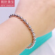 Heye Jewelry Platinum Bracelet Women's pt950 Round Pearl Beads Women's Platinum Bracelet Platinum Hand Beads Bracelet 4.0mm thick 7.23g long 16cm with adjustment