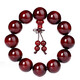Xianyin small-leaf red sandalwood sunken Buddha beads bracelet natural wood decoration men's bracelet trendy fashion 12mmX17 pieces
