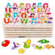 Hongyu Zhijie wooden puzzle animal car cognitive hand-catch board toy infant and child early education digital letter wooden board lowercase English letter hand-catch board