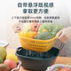 Chunshao kitchen vegetable basket drain basket double layer vegetable basin drain basket fruit and vegetable basket leaking basin 6-piece set extra large + large + medium blue and yellow two colors