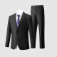 HLA Heilan House slim-fit imitation wool suit men's classic flat lapel business simple solid color suit HTXAD3R057A black (57) 190/112C (54C)cz