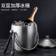 HALODN Ice Bucket Insulated Bucket Champagne Bucket Bar Household Double-layer Thickened Stainless Steel Covered Beer Bucket Ice Cube Bucket Double-layer Stainless Steel Ice Bucket Set 2L