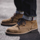 Maden M43 escape boots men's casual work boots reverse velvet desert short boots high top trend British Martin boots brown 43 (265mm)