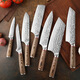
Handmade forging of women's small kitchen knife chef cooking slice knife meat stall shaving and splitting meat knife household fruit knife kitchen set knife Longquan Longhu sword MCS673 color wooden handle hammer pattern Sande knife