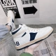 2022 summer new high-top small white tide shoes trendy men's shoes all-match casual sports shoes Dexun white shoes GDD99 blue 39