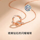 Fako Colorful Golden Double Ring Necklace Women's Möbius Clavicle Chain Rose Gold Pendant Birthday Gift for Girlfriend and Wife Rose Gold Women's