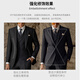 Carbono high-end black wool suit suit men's groom wedding slim three-piece business commuting formal suit classic black two-piece suit (top and trousers) slim 46 tops please note the size of the trousers