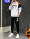 Lanpinge Spring and Automne Style Junior High School and High School Student Sweatshirt Chinese Sports Sports Casual Casual Boys and Teenages Vêtements Trends White (ensemble en deux pièces) HX683-K556 4XL (hauteur recommandée 108-190cm)