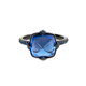 Tanzanite Ring Sugar Tower Female Style Black Gold Dark Blue Zircon Fashionable Creative Ring Opening Adjustable