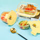 
Cilock (cilock) small yellow duck glass lunch box microwave heating special bowl office worker brings lunch box fruit bento box freshness box three partitions 1050ml + round 450ml + bag + tableware