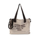 Pull-back canvas bag female college student tote bag new large-capacity shoulder bag handbag class women's crossbody bag khaki [rabbit pendant]