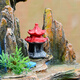 Wärme große Steingüter fließende Wasserbrunnen Ornamente Fischteich Ornamente Home Dekoration Handwerk Pastoral Wohnzimmer Hotel Lobby 9717 Basis mit Atomizer + Fisherman Bird Lotus 2