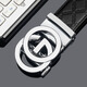 CswnKcsa belt luxury famous men's genuine leather belt round G automatic buckle business casual top layer cowhide belt for boyfriend gun buckle round G pattern ck653 high-end gift box 120cm