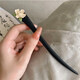 Two Worlds Happy Wooden Hairpin Women's High-end Gardenia Flower Temperament Hairpin Modern Simple New Chinese Style Hairpin Wooden Hairpin Hairpin