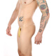 Long Night Adult Men's Erotic Underwear Underwear Thong New Invisible Transparent Belt Sexy Low Waist L(73.5-80CM) Golden Yellow