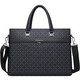 WILLIAMPOLO Men's Gift Business Briefcase Men's Handbag Large Capacity Business Men's Bag 14-inch Computer Bag Fashion Trend Black Plaid (37.8*27.5cm) 14-inch