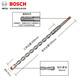 Bosch (BOSCH) impact drill concrete 4-pit series round handle electric hammer brick wall drilling extension drill bit 02 accessories 16X250/310mm