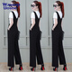 
Simple position strap wide-leg pants for women 2025 summer new Korean style fashionable age-reducing black pendant feeling slimming suspender jumpsuit white top + overall pants set one size s 2 feet 1105Jin [Jin equals 0.5 kg]