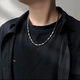 Cai Leiya diamond-shaped titanium steel necklace men's trendy color-proof boys' clavicle chain personality versatile plain necklace rhombus necklace