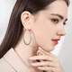 Crystal large hoop earrings for women 990 pure silver earrings hoop earrings hoop earrings European and American style exaggerated light luxury jewelry
