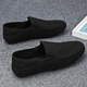 Vistusi Brand Tolevas Chaussures pour hommes en été en été respirant vieille Pékin Chaussures en tissu noir Lazy Personnes Drive Soft Sole Bean Shoes Black 42